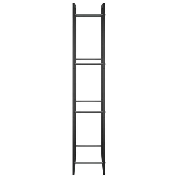 vidaXL küttepuude rest, mattmust, 50x28x132 cm, teras