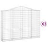 vidaXL kaarekujulised gabioonkorvid 3 tk, 200x30x140/160 cm, raud
