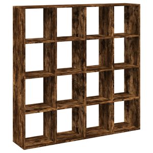 vidaXL raamaturiiul, suitsutatud tamm,137,5x29x137,5cm, tehispuit