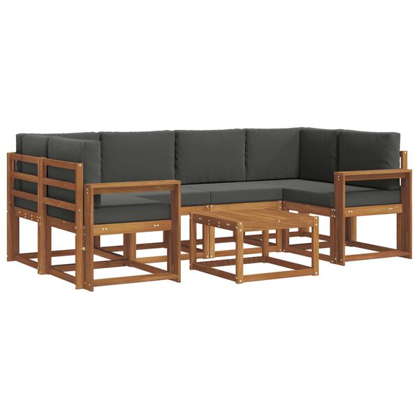 vidaXL V&auml;li diivanikomplekt padjaga 7 pcs Looduslik ja antriit