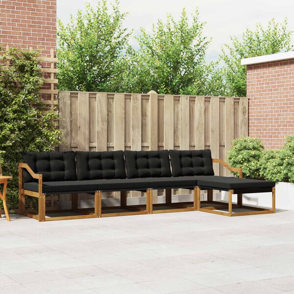 vidaXL V&auml;li diivanikomplekt padjaga 5 pcs Looduslik ja must