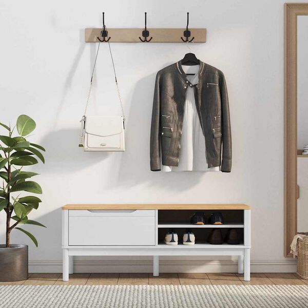 vidaXL Koridori pink Valge 115 x 40 x 45 cm Kindel m&auml;nnipuidust