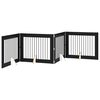 vidaXL Kokkupandav koerte v&auml;rav statiividega 4 pcs Must tamm 401 cm