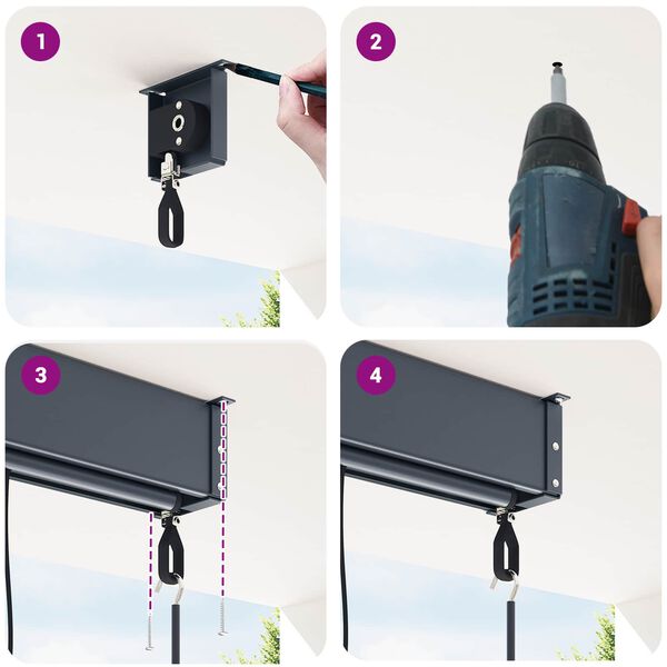 vidaXL Rulookardin Antratsiit 200 x 250 cm Kangas ja Alumiinium