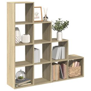vidaXL ruumijagaja 4 korrust, Sonoma tamm, 131,5x29x131,5cm, tehispuit