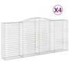 vidaXL kaarekujulised gabioonkorvid 4 tk, 400x50x180/200 cm, raud