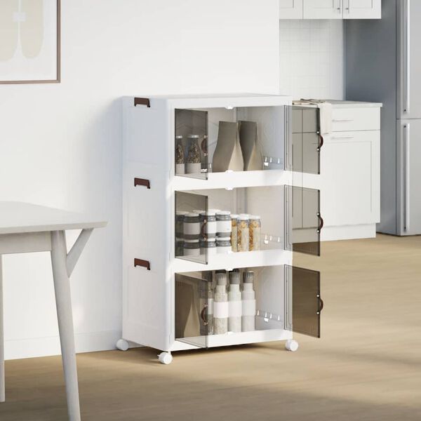 vidaXL virnastatav ratastega hoiukast 3astmeline 75 L 64x39,5x110,5 cm