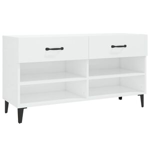 vidaXL jalatsikapp, k&otilde;rgl&auml;ikega valge, 102 x 35 x 55 cm, tehispuit