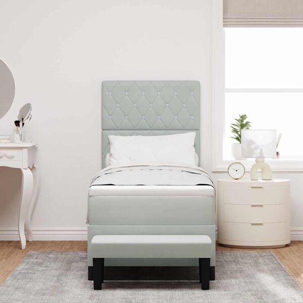 vidaXL Karbi vedrumadrats madratsiga peaga Helehall 80 x 200 cm Samet