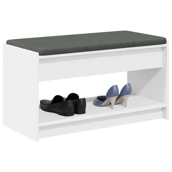 vidaXL Hallipink padjaga riiuliga ladustamisega Valge 83 x 38 x 45 cm