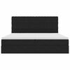 vidaXL LED-valgusega hoiuvoodi madratsiga Must 200 x 200 cm Samet