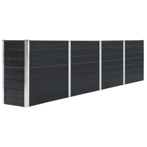 vidaXL k&otilde;rge peenrakast 320 x 40 x 77 cm, tsingitud teras, antratsiit