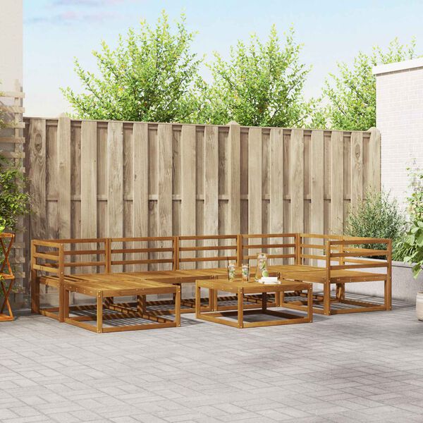 vidaXL V&auml;li diivanikomplekt 7 pcs Neutraalne Tugev akatsiapuu