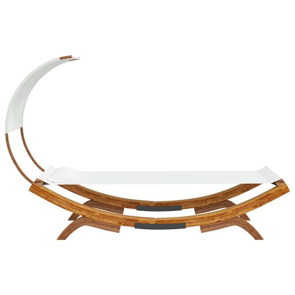 vidaXL katusega lamamistool, 100x200x126 cm, painutatud puit, kreemjas