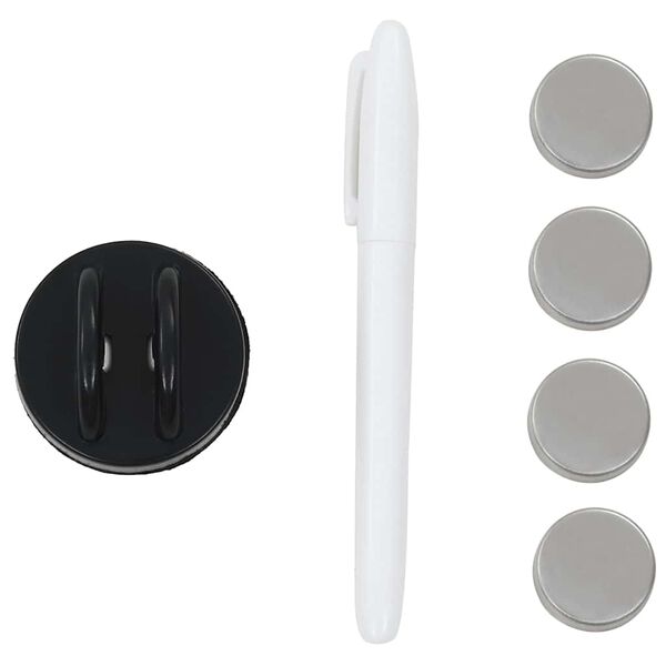 vidaXL seinakinnitusega must magnettahvel, klaas 80 x 60 cm