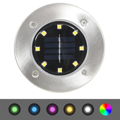 vidaXL päikesepatareidega maapinnavalgustid, 8 tk LED-tuledega, RGB