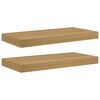vidaXL Seinariiul ladustamisega 2 pcs Pruun 50 x 23 x 4 cm Tehispuit