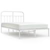 vidaXL metallist voodiraam peatsiga, valge, 120x190 cm
