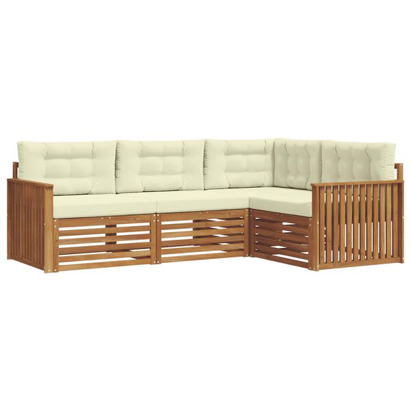 vidaXL V&auml;li diivanikomplekt padjaga 4 pcs Looduslik ja kreem