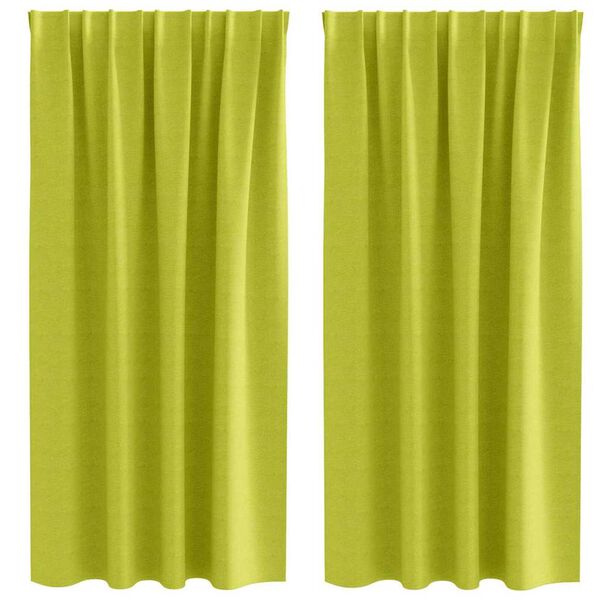 vidaXL Kardinad r&otilde;ngastega 2 pcs Roheline 175 x 140 cm Pol&uuml;ester