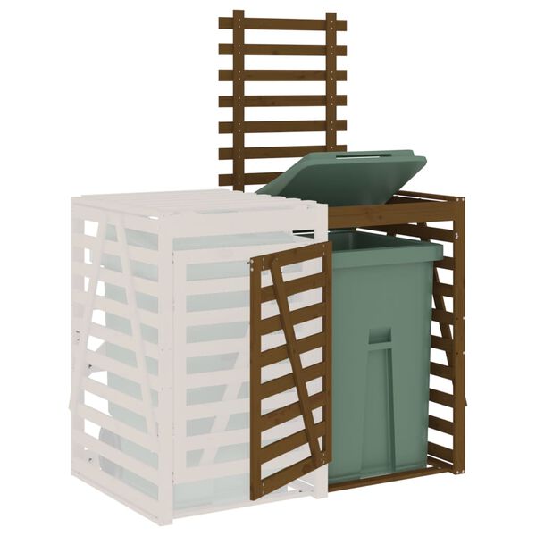 vidaXL ratastega prügikasti kuur, meepruun, männipuit