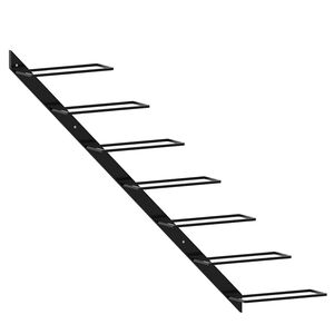 vidaXL seinale kinnitatav veiniriiul 7 pudelile, must metall