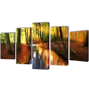 Seinamaalikomplekt l&otilde;uendil metsaga, 100 x 50 cm