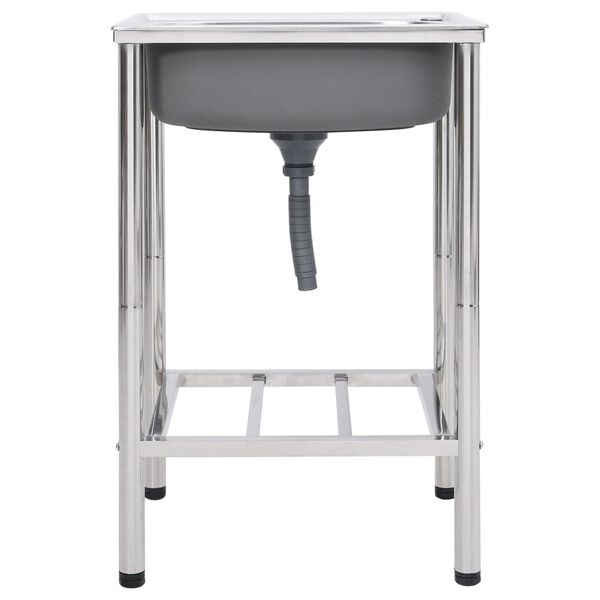 vidaXL matkavalamu &uuml;he kraanikausiga, kraaniga, roostevaba teras