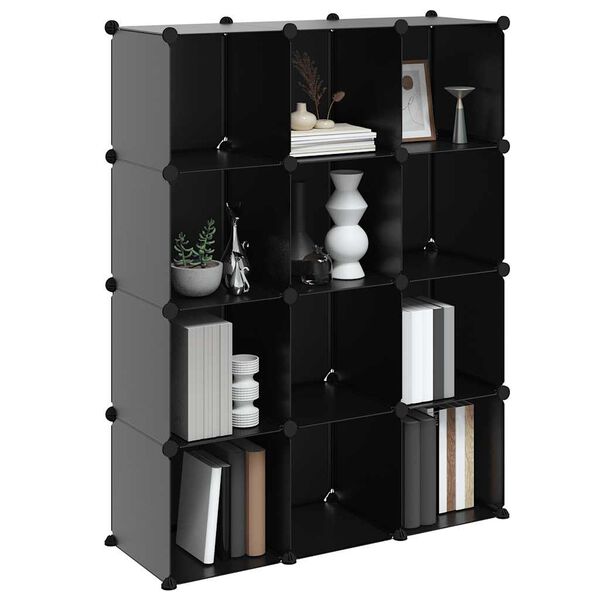 vidaXL hoiukuubikutega korrastaja, 12 kuubikut, must, PP