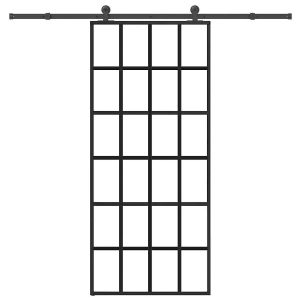 vidaXL liuguks tarvikutega, 90 x 205 cm, ESG-klaas ja alumiinium