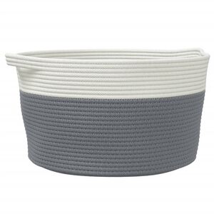 vidaXL hoiukorv, hall ja valge, &Oslash;40 x 25 cm, puuvill