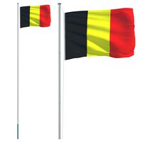 vidaXL Belgia lipp ja lipumast, 6,23 m, alumiinium