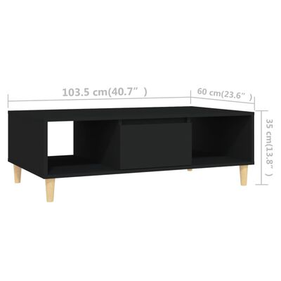 vidaXL kohvilaud, must 103,5 x 60 x 35 cm, puitlaastplaat