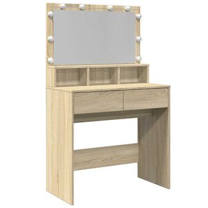 vidaXL tualettlaud LEDiga, Sonoma tamm, 80x41x134,5 cm