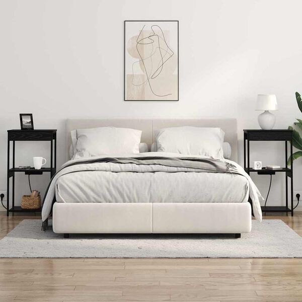 vidaXL &Ouml;&ouml;lambi kapp riiuliga Must tamm 41 x 31 x 76 cm Tehispuit