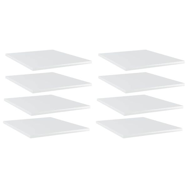 vidaXL riiuliplaadid 8 tk, k&otilde;rgl&auml;ikega valge, 40x50x1,5 cm, tehispuit