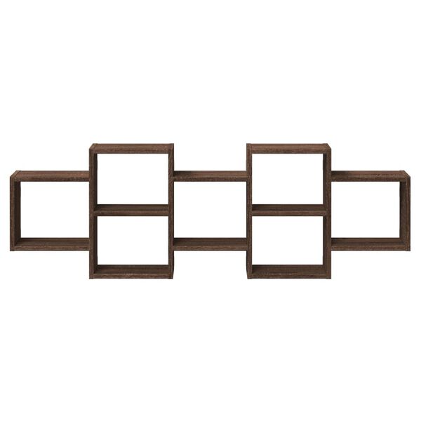 vidaXL seinariiul, pruun tamm, 129x18x42 cm, tehispuit