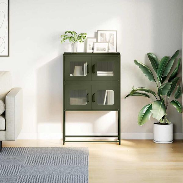 vidaXL Highboard Olive Green 68x39x107 cm Teras