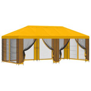 vidaXL Paviljon k&uuml;lgseinadega 6 x 3 m Kollane Pol&uuml;ester ja teras 190