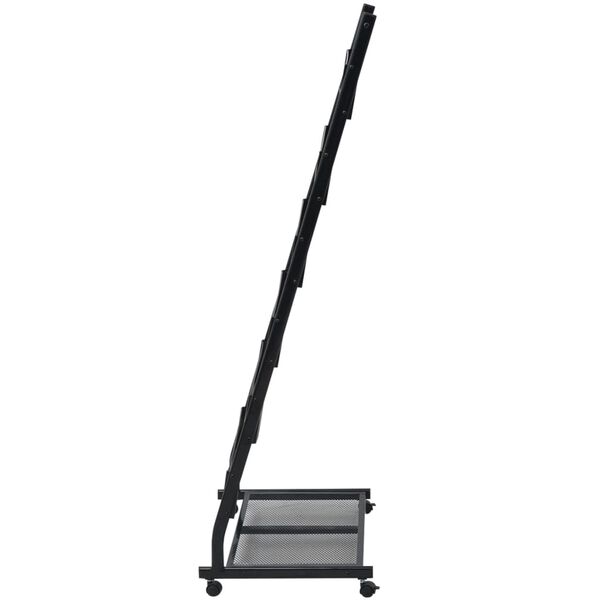 vidaXL ajakirjade hoidja 47,5 x 43 x 133 cm, must, A4