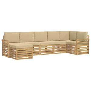 vidaXL V&auml;li diivanikomplekt 7 pcs Valge ja Beez
