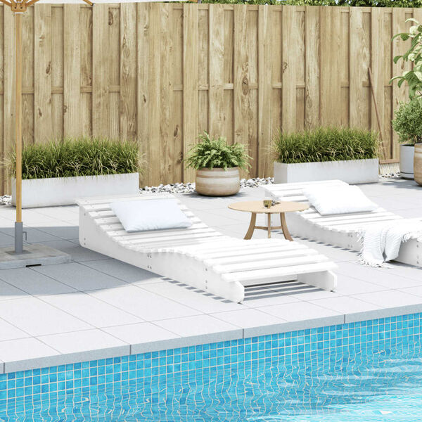 vidaXL lamamistool, valge, 205x70x31,5 cm, männipuit