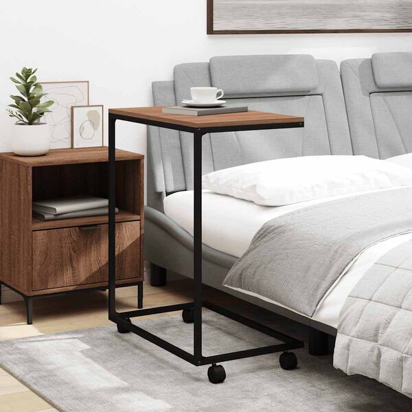 vidaXL lisalaud ratastega, must, 55 x 35 x 70 cm, tehispuit