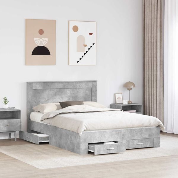 vidaXL Voodi raam sahtliga peaga ladustamisega Tehispuit