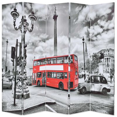 vidaXL kokkupandav sirm 200 x 170 cm, Londoni buss, must ja valge