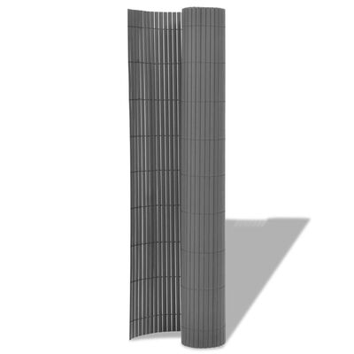 vidaXL kahepoolne piirdeaed, PVC 90 x 500 cm, hall