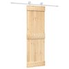 vidaXL Libisev uks Looduslik ja Valge 70 x 210 cm Tahke m&auml;nnipuit