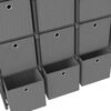 vidaXL 9 kuubikuga vitriinriiul kastidega, hall 103x30x107,5 cm kangas