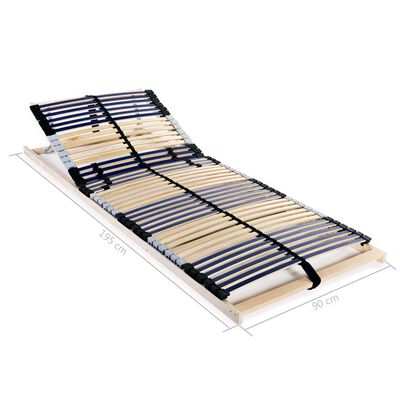 vidaXL voodi aluspõhjad, 2 tk, 42 liistu, 7 piirkonda, 90 x 200 cm