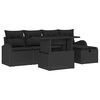 vidaXL Aia Diivanikomplekt padjaga 6 pcs Must Pol&uuml;rooster